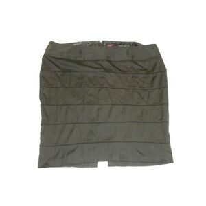 Torrid‎ Skirt 18 Black Pencil Tiered Back Zip Lined Midi Stretch